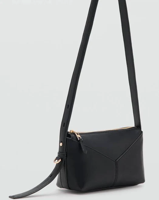 MANGO Women's Rectangular Faux Leather Crossbody Bag