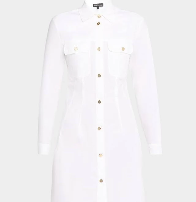 Emporio Armani Women's Cotton Poplin Button-Up Shirtdress