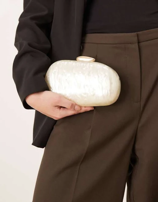 True Decadence Pearl Resin Clutch Bag