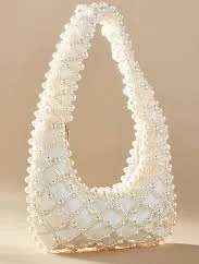 Anthropologie Lucy Satin Pearl Handbag