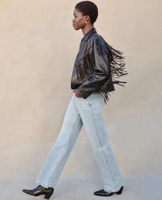 Abercrombie & Fitch Women's High Rise 90s Relaxed Jean with Distressed Hem