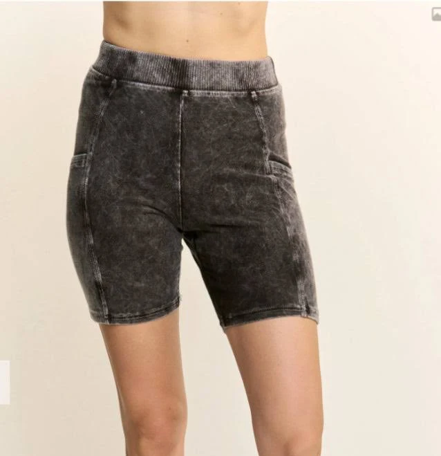 Washed Biker Shorts