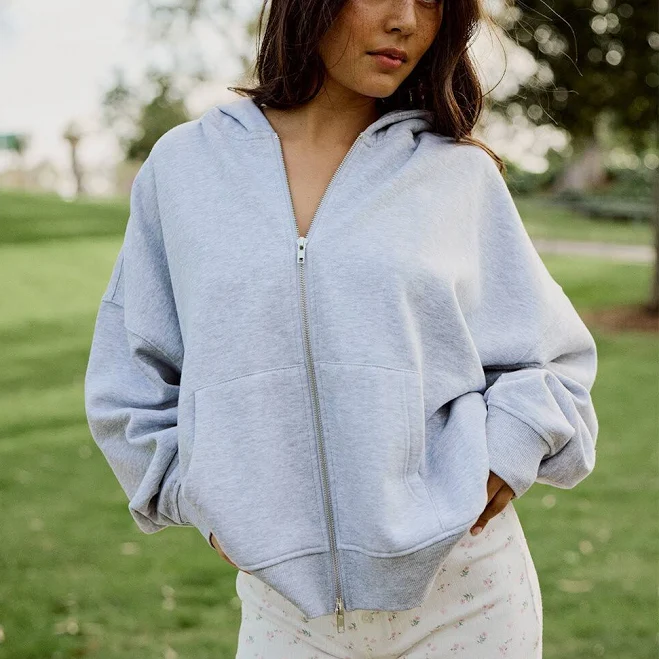 Tillys Women's Oversized Zip-Up Hoodie