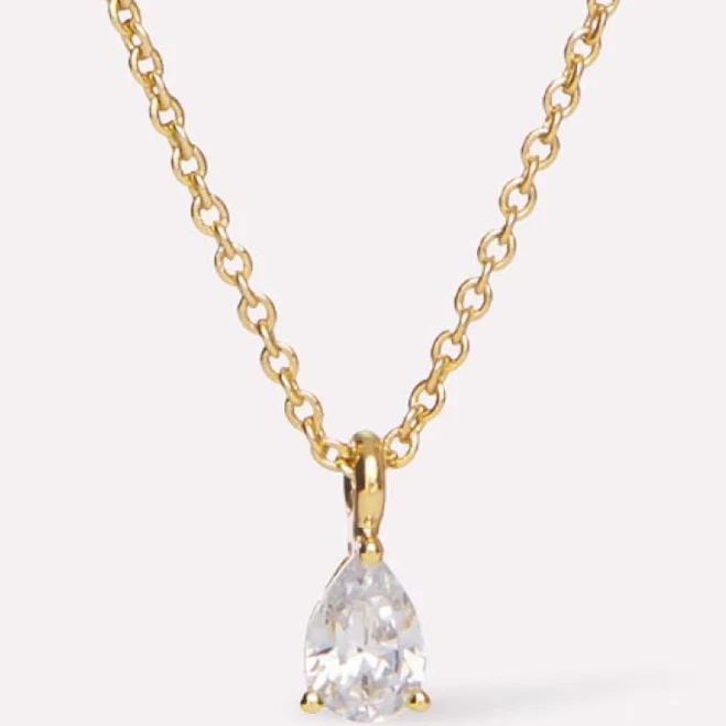 Ana Luisa Elise 14K Gold Plated Solitaire Pendant Necklace