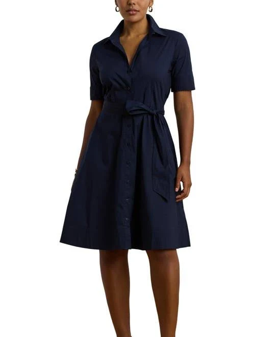 Lauren Women's Ralph Lauren Belted Cotton-Blend Shirtdress