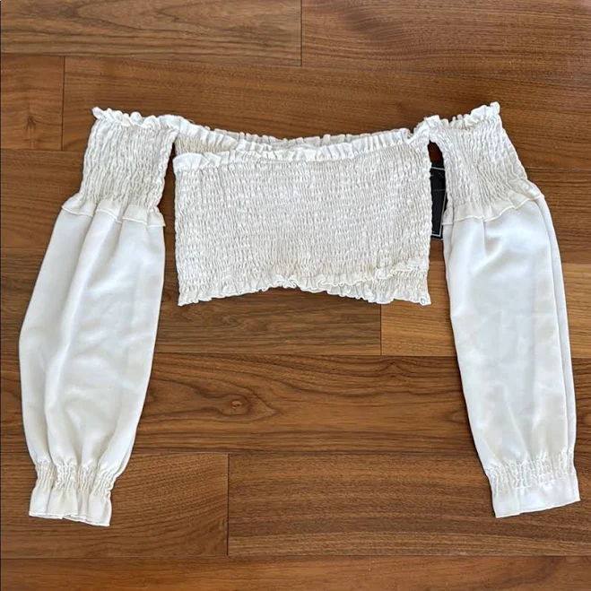 Kristinhannan's Off-Shoulder Smocked Top