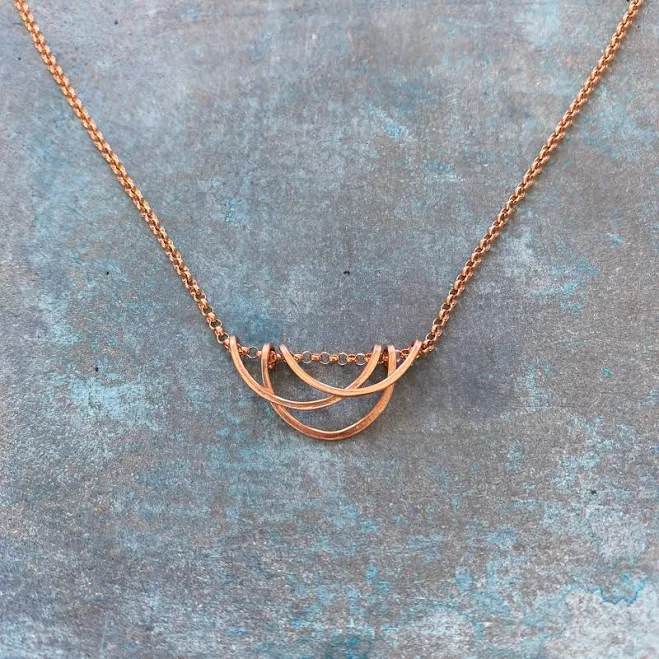 14K Rose Gold Filled Minimalist Circle Pendant Necklace