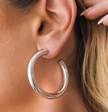 Chunky Silver Hoops | Large