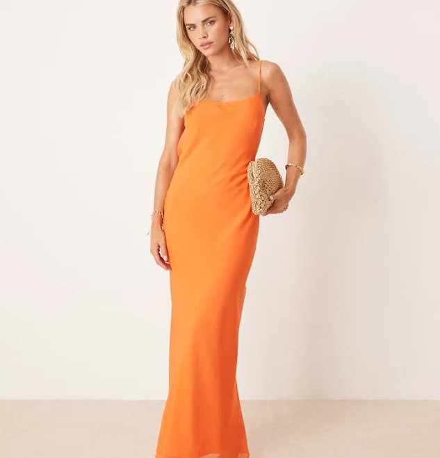 ASOS Petite Strap Cowl Back Slip Midi Dress