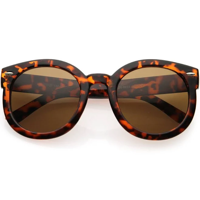 Polarized Retro Inspired Oversize Round Sunglasses