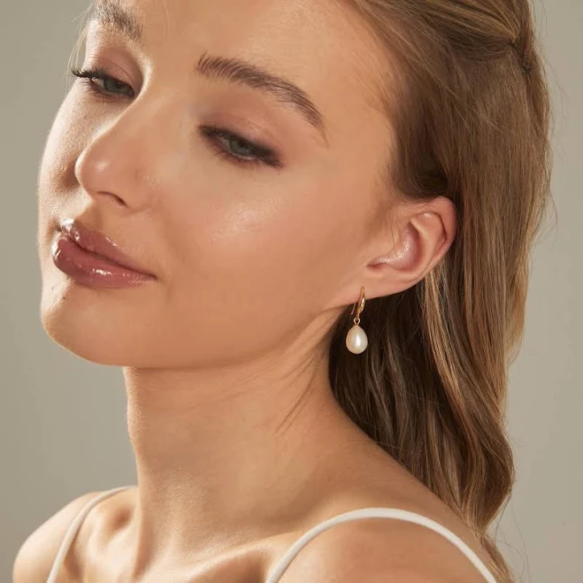 Natural Freshwater Pearl Hook Earrings