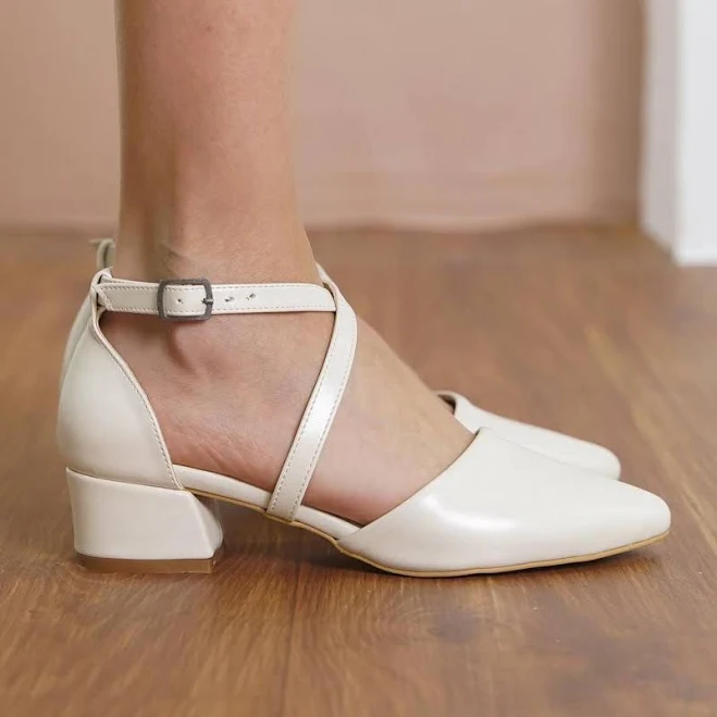 Criss Cross Vegan Leather Heels