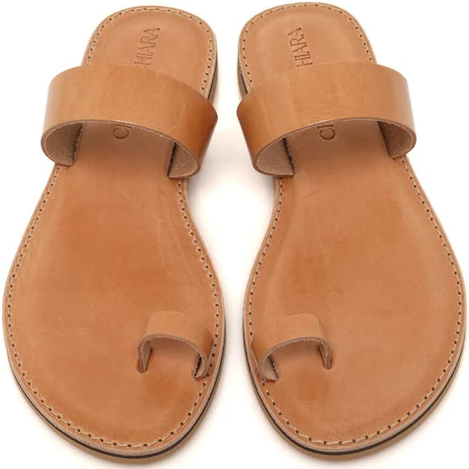 Athena Minimal Flat Greek Leather Sandals