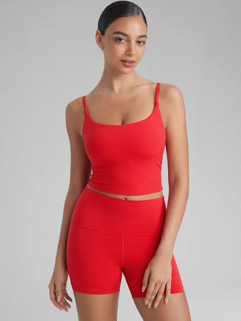 CRZ YOGA Womens Butterlift Built in Bra Cropped Tank