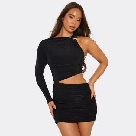 Ego Women's One Sleeve Cut Out Mini Dress