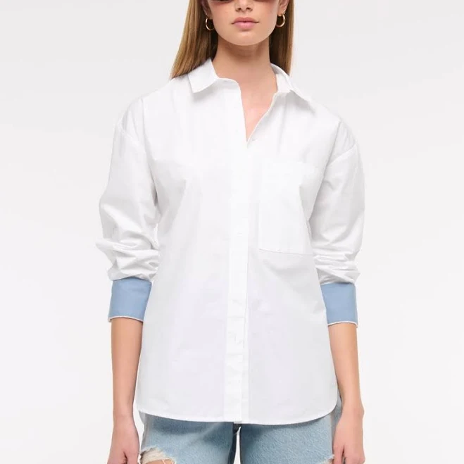 Abercrombie & Fitch Women's Oversized Poplin Shirt
