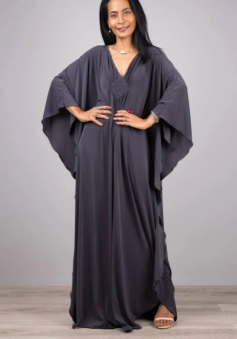 Kimono Sleeve Caftan Maxi Dress