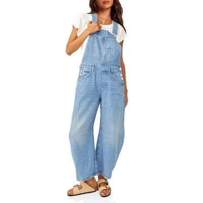 Imily Bela Women's Loose Fit Denim Overalls with Pockets