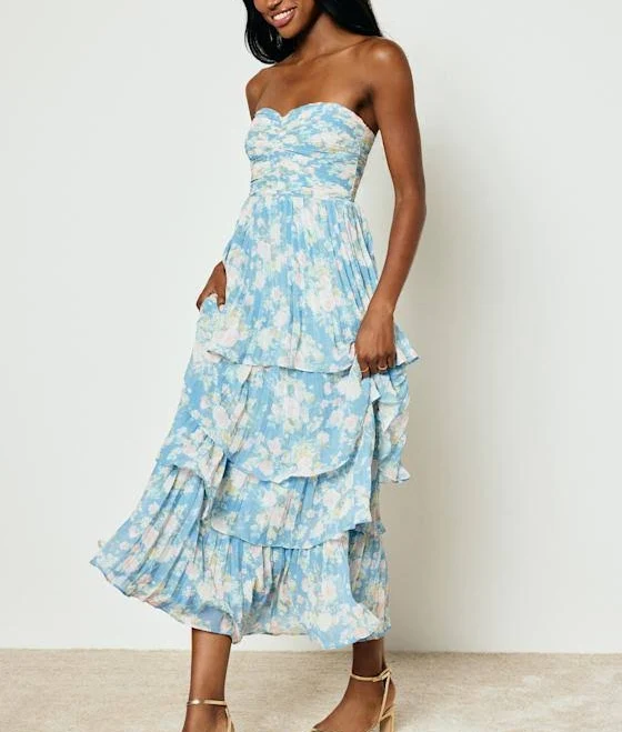 Lulus Strapless Tiered Maxi Dress