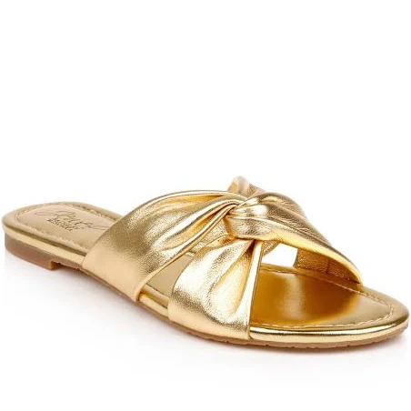 Badgley Mischka Nicolet Leather Slide Sandals