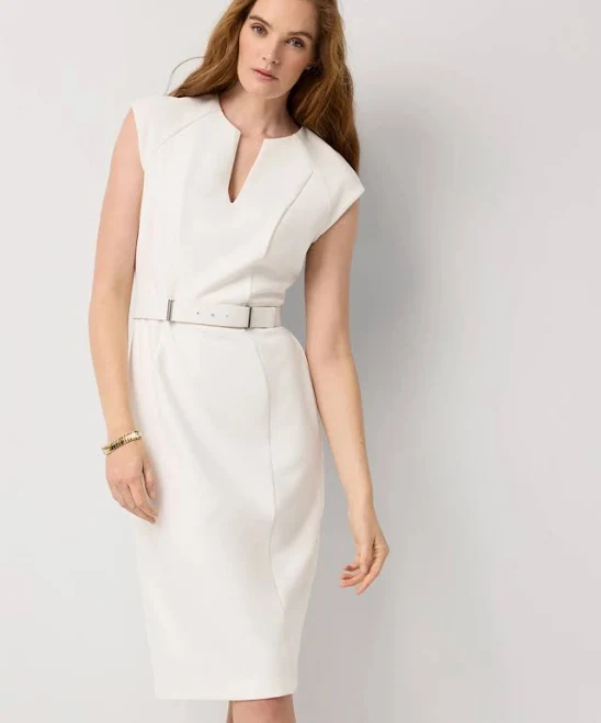 White House Black Market Women's Knit Crepe Sheath Dress