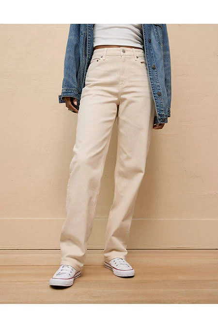 AE Stretch Super High-Waisted Baggy Straight Jeans