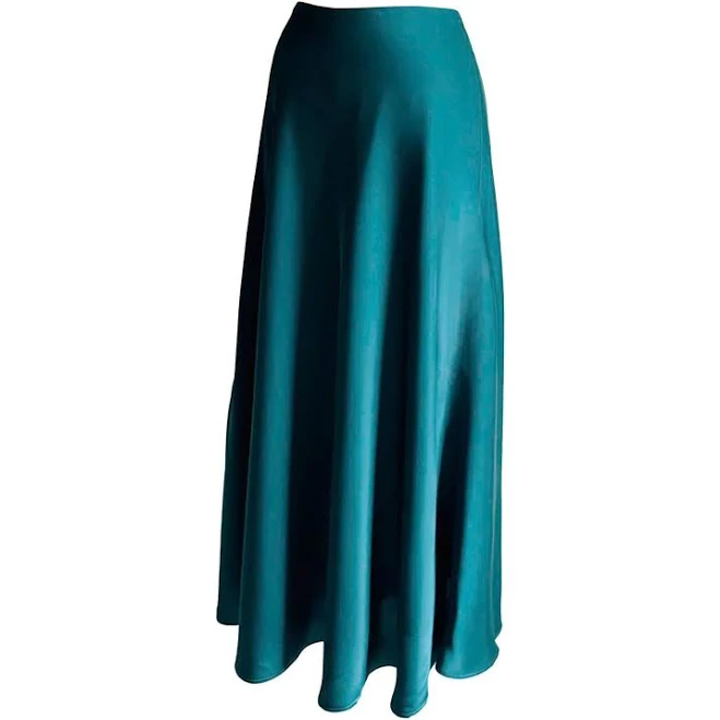 Women's Silky High-Waisted Midi Skirt