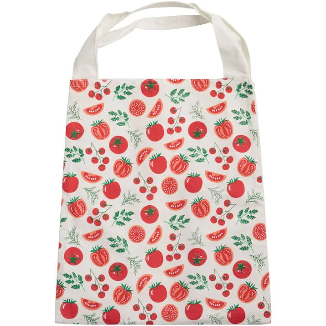 World Market Red and White Tomato Canvas Tote Bag