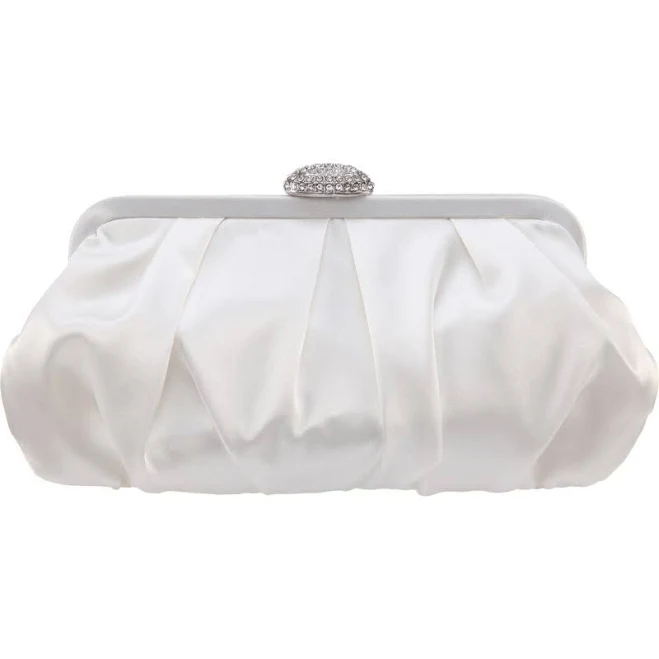 Nina Women's Concord Pleated Satin Frame Clutch