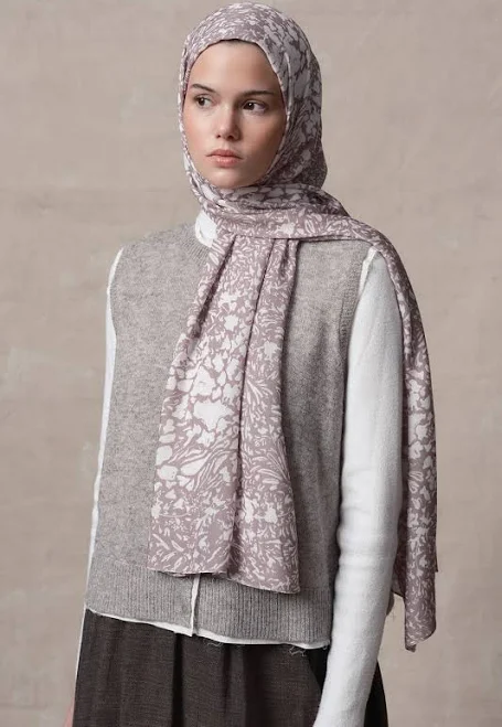 Modal Brush Scarf Minimal Pattern Beige