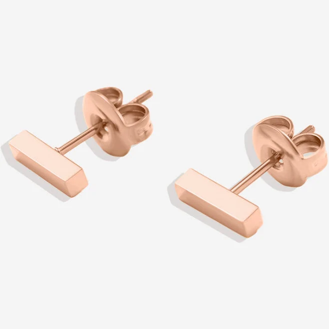 Dainty Bar Stud Earrings Gold Inspirational Jewelry by Mint & Lily
