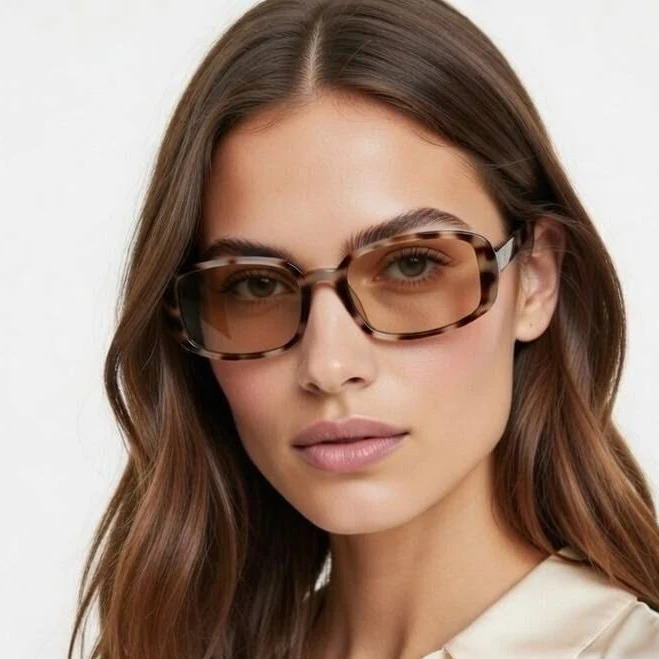 Slim Square Tortoiseshell Sunglasses