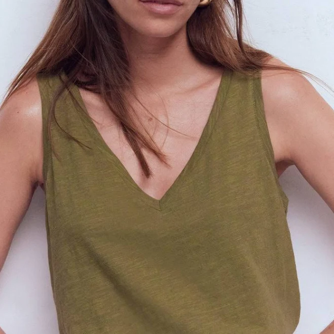 Boden Women's Regular V-Neck Slub Tank Top