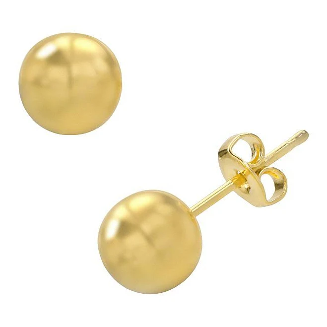 14K Gold-Plated Ball Stud Earrings