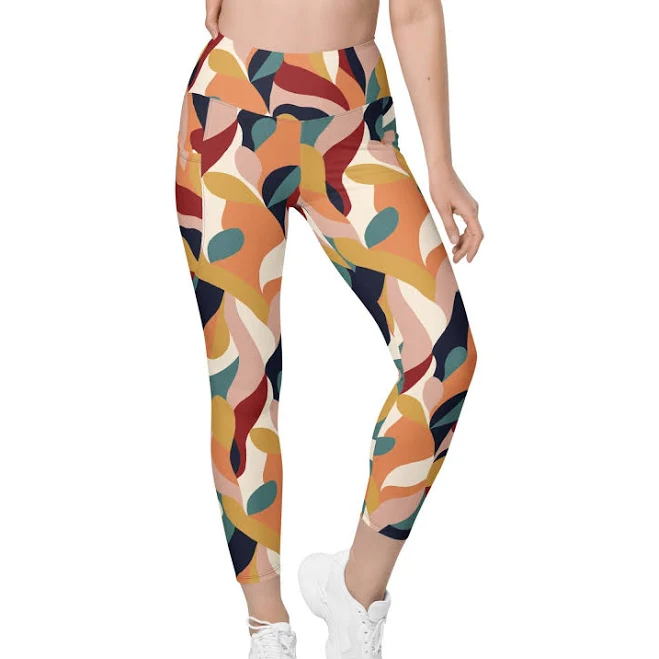 Floral Abstract Leggings with Pockets