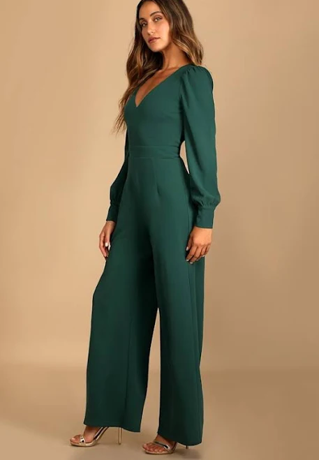Lulus Long Sleeve Wide-leg Jumpsuit