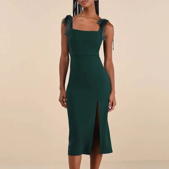 Lulus Tie-Strap Bodycon Midi Dress