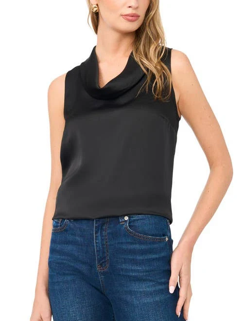 Vince Camuto Women's Cowl Neck Sleeveless Satin Top