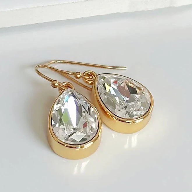 Crystal Teardrop Dangle Earrings