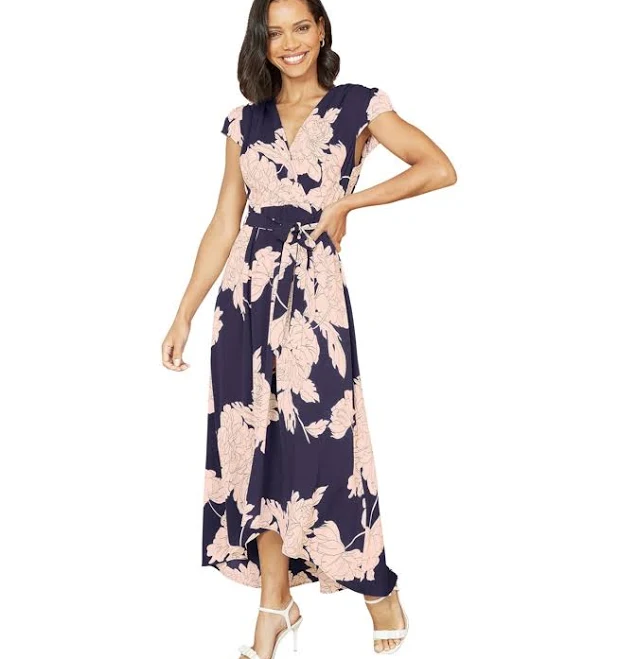 Yumi Women's Blossom Print Wrap Midi Dress