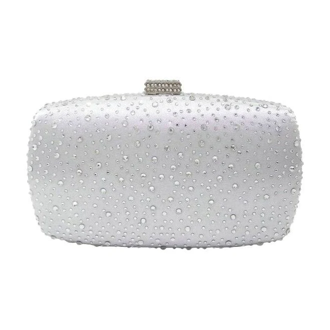 Rhinestone Satin Evening Clutch