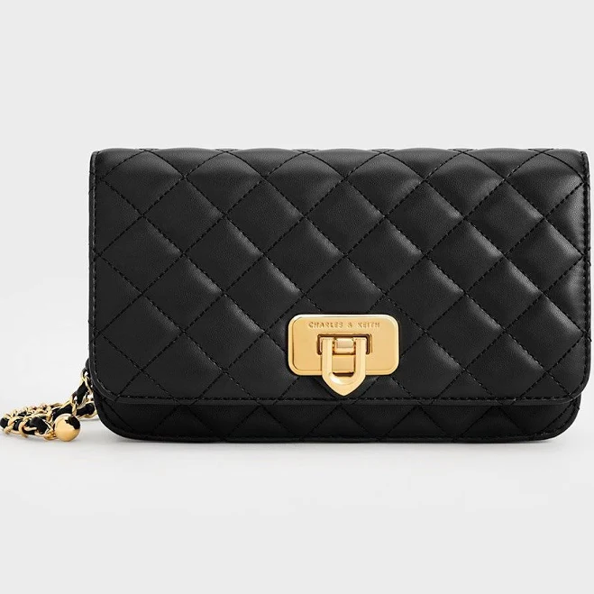 Charles & Keith Cressida Quilted Push-Lock Clutch