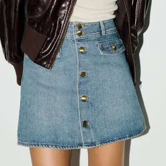 H&M A-Line Denim Mini Skirt