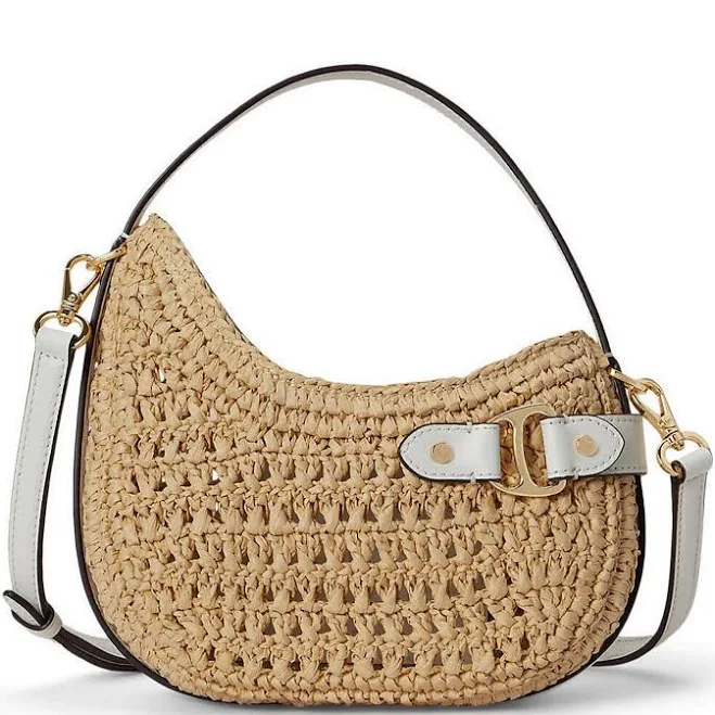 Lauren Ralph Lauren Tasha Mini Woven Straw Crossbody Bag