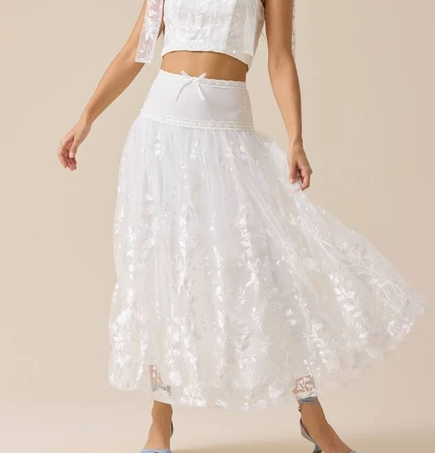 Altar'd State Embroidered Braxlin Midi Skirt