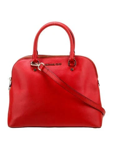 Michael Kors Saffiano Leather Top Handle Bag in Red