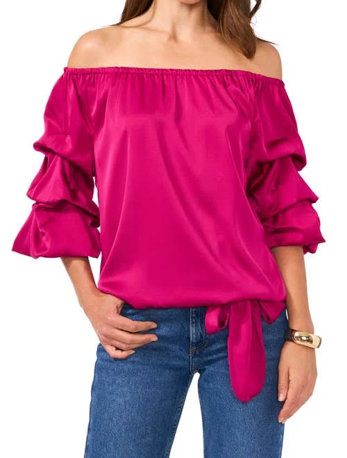 Vince Camuto Women's Off The Shoulder Bubble Sleeve Top