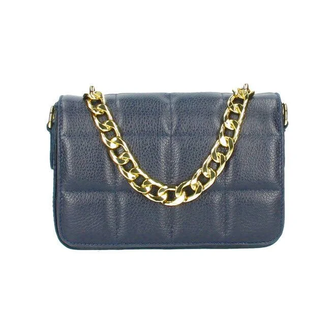 Italian Leather Handbag with Chain Strap