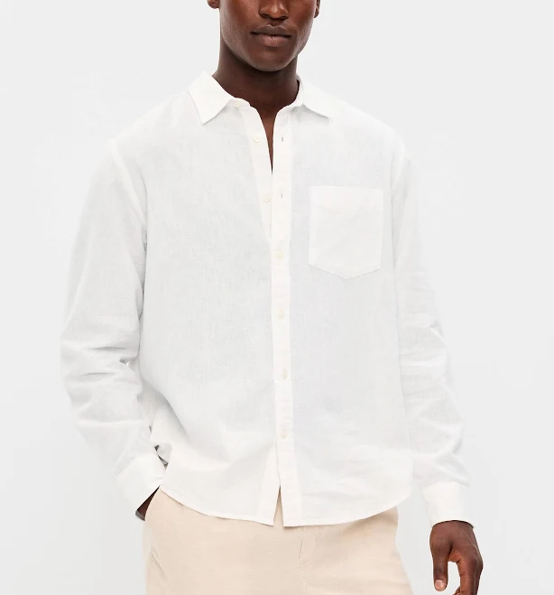 Old Navy Men's Classic Fit Linen-Blend Shirt