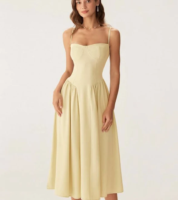 Rihoas Corset Bustier Midi Dress